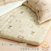 在飛比找Yahoo!奇摩拍賣優惠-維尼寢飾-軟式3.5mm竹蓆+透氣棉-冬夏兩用三折床墊(可拆