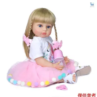 Decdeal Reborn Dolls 22 英寸矽膠全身逼真逼真嬰兒柔軟真實觸感加重幼兒娃娃金發