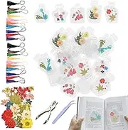 Handmade Dried Flower Bookmarks, Transparent Resin Pressed Flower Page Markers, Aesthetic Reading Floral Book Dividers Set for Books, Journals, School, Crafts, Parties