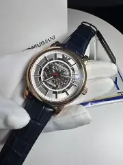 EMPORIO ARMANI Skeleton Automatic White Dial Watch AR60009