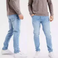 在飛比找Yahoo!奇摩拍賣優惠-【大尺碼】運動版 微彈牛仔褲 淺藍刷色 陽光型男 錐形修身丹