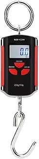 [Generic] 200kgx100g Mini Digital Scale for Fishing Luggage Travel Weighting Steelyard Portable Electronic Hanging Hook Scale(Black-red)