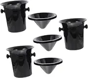 Cabilock 3Pcs Black Wine Tasting Spittoons Ice Buckets Double Ear Design for Parties Cellars Prevents Spattering for Wine Shops Exhibitions