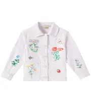 [Stella McCartney Kids] Stella McCartney Kids Embroidered cotton jacket Y 3 pink