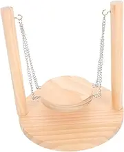 COMPUKAS Pet Hammock Swing Small Animal Climbing Toy Decorative Hanging Toy for Hamsters Safe Wooden Swing for Pet Supplies
