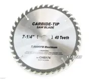 NEW 7-1/4" 40 TOOTH CARBIDE TIPPED CIRCULAR SAW BLADE