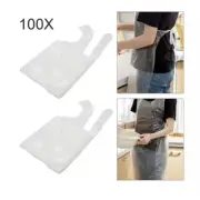 100 Disposable Plastic Aprons Polythene Aprons Eco Flat Pack White Waterproof UK