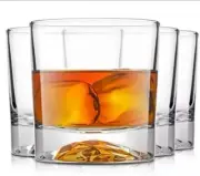 JoyJolt Everyday Whiskey Glasses - 10oz Old Fashioned Glasses Set 4 Crystal S...