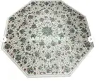 3' White Marble Table Top Coffee dining Inlay Malachite mosaic decor paua shell