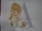 Completed Cross Stitch - Precious Moments ABC Collection "A is for Angel"
