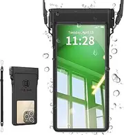 Large Floating Waterproof Phone Case with Lanyard for Snorkeling & Diving - Underwater Phone Pouch Compatible with i-Phone 16/15/14 Pro Max, Galaxy All Series, Beach and Pool Water Park (Black)