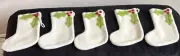 NEW 5 Crate and Barrel Christmas Wool Stocking Silverware/Gift Holder