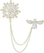 [Generic] Tassel Chain Brooch Crystal Rhinestone Brooch Shirt Collar pin Coat Suit Clothes Versatile Accessories Made in China