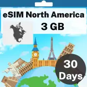 eSIM North America - 3 GB - 30 Days - Travel eSIM | QR code activation
