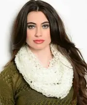 Scarf 60 in x 15 in Open Weave Soft Lightweight Ivory White Sequin Infinity NEW