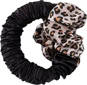 Sleepy Tie Scrunchie, Heatless Curls Overnight, No Heat Curls Heatless Hair Curler Lazy Rollers for Long Hair Overnight - Leopard Print Black