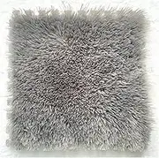 16Pcs Soft Tiles Foam Interlocking Floor Mats,Puzzle Play Mats,Long Plush Splicing Carpet Area Rug for Play Room Playmat,Bedroom Floor Tiles,12X12inch,Grey