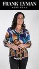Frank Lyman 233531 Size US8 Blue/Beige Button-Up Blouse Original price $313