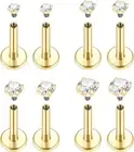18G 16G Internal Threaded Labret Piercing Jewelry for Nose Lip Studs Flat Back N