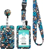 ID Badge Holder with Lanyard, Retractable Badge Holders Reels with Lanyards Adj
