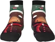 [EdWal] Funny Christmas Moose head print Men's Moisture Control Crew Socks Socks For Men and Women Gifts For Golf, Hunting, Camping