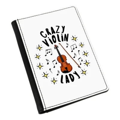 Crazy Violin Lady Stars Passport Holder Cover Case Mum Mothers Day Girlfriend