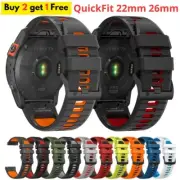 26mm 22mm Silicone WatchBand Strap For Garmin Fenix 7 7X 6X 6 Pro 5 5X Plus Epix