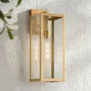 Titan Modern Outdoor Wall Light Fixture Soft Gold 20 1/4" Clear Glass Exterior