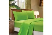 Super Soft Queen Size Bed Soft Flat & Fitted Sheet Set Green