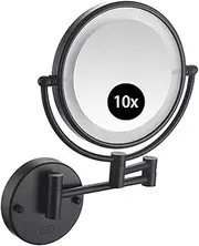8" Wall Mounted Magnifying Makeup Mirror, Smart Sensor LED Makeup Mirror with Lights and 10X Magnification, 360° Swivel - for Bathroom