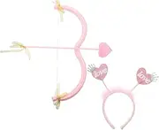 [SOLUSTRE] Cupid Headband for Valentine's Day Party Cute Bow Arrow Accessories Decorative Cosplay Costume Unique Heart Design for Weddings Birthdays Present for Loved Ones