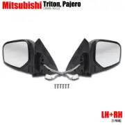 Pair Chrome Electric Power Door Mirror For Mitsubishi Triton L200 2006 - 2014