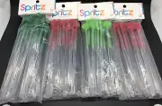 Target Spritz Christmas Stirrers W/Picks Santa Tree Snowflake Poinsettia 4 Packs