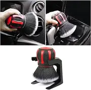 AUCELI Car Detailing Brush, Ultra Soft Auto Interior Dusting Brush with Storage Rack, Car XL Synthetic Brush Cleaning Tool, Universal Covers Large Area Inside or Outside Vehicles (Red)