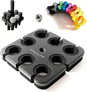 Simplurfi Multi Microphone Holder For Mic Stand - Square Tray Attachment holds up to 8 mics On Stage Organizer and Display - 8 Anti-roll Rings Included, MUL-MIC-HOL-504