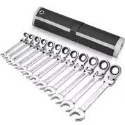 Ratcheting Wrench Set Chrome Vanadium Steel Combination Flex Head Gear Spanner