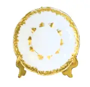 Antique 1848 Weimar Germany White Hand Painted Heavy Gold Gilt Porcelain Saucer