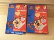 2 LOT-NOS Taz Valentines Looney Tunes Cleo 1997 *some box damage