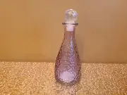 NEW - Pebbled Glass Bottle with Stopper (Purple)