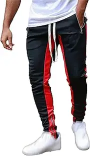 [JEShifangjiusu] Sweatpants Jogging Pants for Men Sweatpants Elasticated Waist Sports Running Pants Slim Fit Lightweight Drawstring, Black B1, XL
