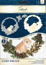 TATTERED LACE Cutting Die - ACORN WREATH - Fall