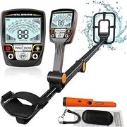 Metal Detectors, Foldable Metal Detector Waterproof Adjustable Folding Metal Detectors High Accuracy Lightweight Collapsible for Beach/Gold Hunting(1)