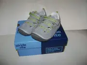 NIB Stride Rite Reggie Boys Sneakers Shoes Sandals size 6 M Grey Lime Leather