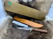 Puma 12 6356 SS Big Bowie Knife With Jacaranda Handles Leather Sheath Box Mint