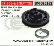 499901 Pulley Starter Engine Briggs & Stratton Series 450 500 550 Classic