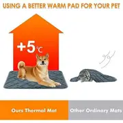 115X72cm Self Warming Pet Mat Thermal Dog Crate Pad for Indoor Outdoor Pets Washable Anti-Slip Kennel Mat for XL Dogs Grey