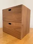 MUJI Stackable Wood Chest 2 Rectangular Drawers Walnut 14x14x11 from Japan