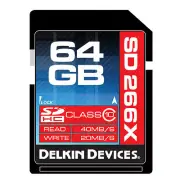 Delkin 64GB SD Pro Class 10 266X Secure Digital Speed - Lifetime Warranty