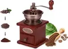 Manual Coffee Grinder Vintage Hand Crank Classic Mill with Brush for Drip Coffee