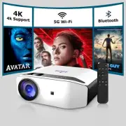 4K Projector with Wi-Fi & Bluetooth, Portable Projector HiFi Speakers ALLIUMS